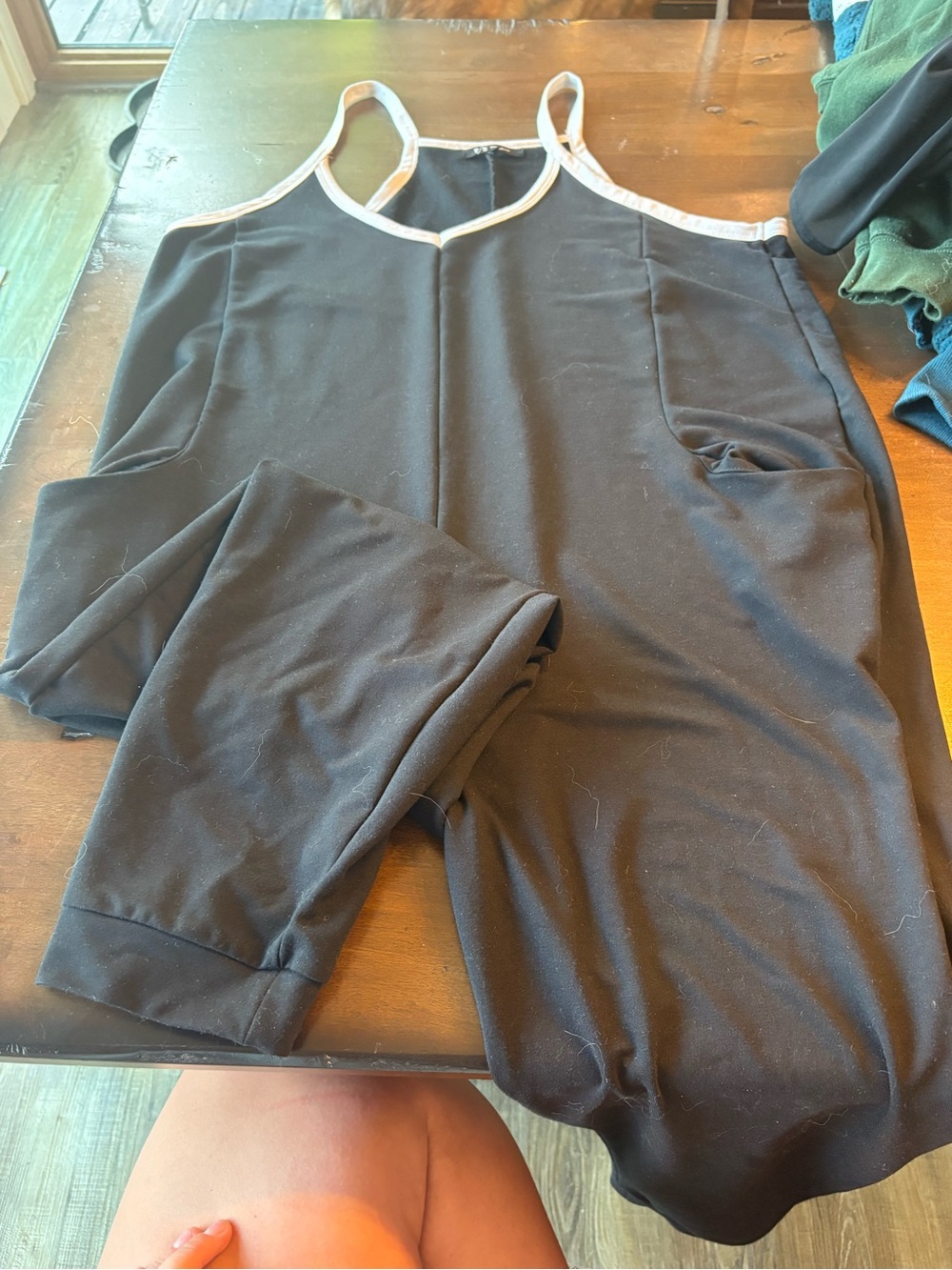 Thrive Black Jumpsuit with Cream Trim